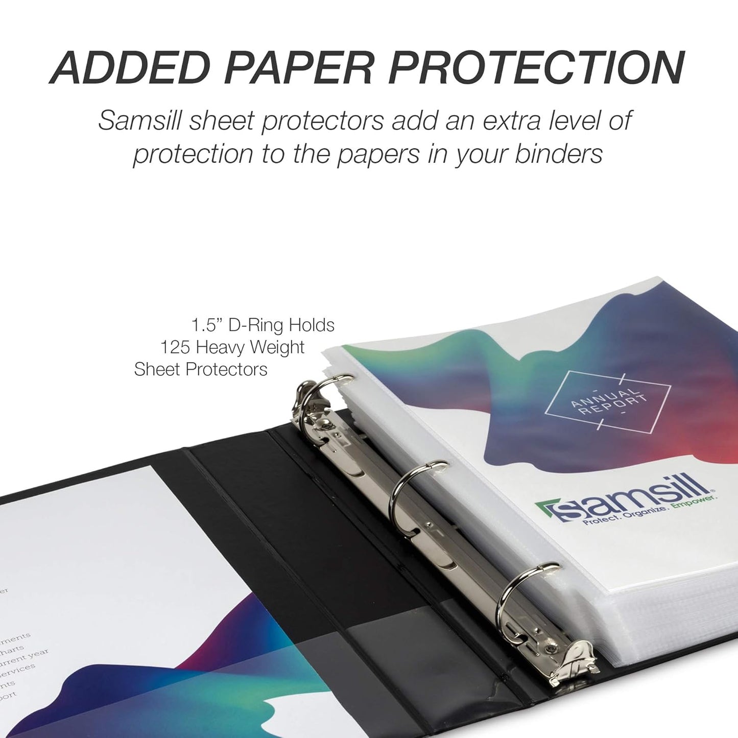 Durable 1.5 Inch Binder Made in the USA, D Ring Customizable Clear View Binder, Pack of 4