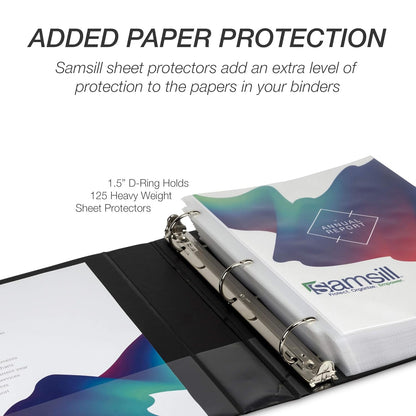 Durable 1.5 Inch Binder Made in the USA, D Ring Customizable Clear View Binder, Pack of 4